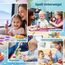 Crenova Magnetische Bausteine Kinderspieizeug STEM Magnetic Tiles fur Kleinkinder Magnet Tiles Vorschule Lernen Sensorische Montessori Spielzeug fur 3 4 56 7 8 Jahre alte Jungen und Madchen