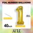 AULE Luftballon Zahl 18 Gold: XXL 101 cm Zahlen Folienballon Geburtstag Gold 81 Jahre 40 Zoll Helium Ballon Zahlenballon für Babyparty Jubiläum Deko