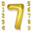 AULE Luftballon Zahl 7 Gold: XXL 101 cm Folienballon Geburtstag Gold 7 Jahre Zahlen 40 Zoll Helium Ballon Zahlenballon für Babyparty Jubiläum Deko
