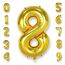 AULE Luftballon Zahl 8 Gold: XXL 101 cm Folienballon Geburtstag Gold 8 Jahre Zahlen 40 Zoll Helium Ballon Zahlenballon für Babyparty Jubiläum Deko