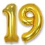 AULE Luftballon Zahl 19 Gold: XXL 101 cm Zahlen Folienballon Geburtstag Gold 91 Jahre 40 Zoll Helium Ballon Zahlenballon für Babyparty Jubiläum Deko