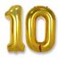 AULE Luftballon Zahl 10 Gold: XXL 101 cm Folienballon Geburtstag Gold 10 Jahre Zahlen 40 Zoll Helium Ballon Kinder Junge Mädchen Zahlenballon für Babyparty Jubiläum Deko