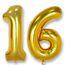 AULE Luftballon Zahl 16 Gold: XXL 101 cm Zahlen Folienballon Geburtstag Gold 61 Jahre 40 Zoll Helium Ballon Zahlenballon für Babyparty Jubiläum Deko