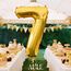 AULE Luftballon Zahl 7 Gold: XXL 101 cm Folienballon Geburtstag Gold 7 Jahre Zahlen 40 Zoll Helium Ballon Zahlenballon für Babyparty Jubiläum Deko