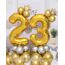 AULE Luftballon Zahl 23 Gold: XXL 101 cm Zahlen Folienballon Geburtstag Gold 32 Jahre 40 Zoll Helium Ballon Zahlenballon für Babyparty Jubiläum Deko