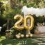 AULE Luftballon Zahl 20 Gold: XXL 101 cm Folienballon Geburtstag Gold 20 Jahre Zahlen 40 Zoll Helium Ballon Kinder Junge Mädchen Zahlenballon für Babyparty Jubiläum Deko