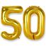 AULE Luftballon Zahl 50 Gold: XXL 101 cm Zahlen Folienballon Geburtstag Gold 50 Jahre 40 Zoll Helium Ballon Zahlenballon für Babyparty Jubiläum Deko