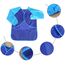 Amaza 2Pcs Malschürze Kinder, Wasserdicht Malkittel Kinder 2-8 Jahre, Bastelschürze mit Ärmeln und 3 Taschen, Klettverschluss (Blau & Rot)