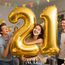 AULE Luftballon Zahl 12 Gold: XXL 101 cm Zahlen Folienballon Geburtstag Gold 21 Jahre 40 Zoll Helium Ballon Zahlenballon für Babyparty Jubiläum Deko