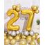 AULE Luftballon Zahl 27 Gold: XXL 101 cm Zahlen Folienballon Geburtstag Gold 72 Jahre 40 Zoll Helium Ballon Zahlenballon für Babyparty Jubiläum Deko