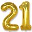 AULE Luftballon Zahl 12 Gold: XXL 101 cm Zahlen Folienballon Geburtstag Gold 21 Jahre 40 Zoll Helium Ballon Zahlenballon für Babyparty Jubiläum Deko