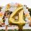 AULE Luftballon Zahl 4 Gold: XXL 101 cm Zahlen Folienballon Geburtstag Gold 4 Jahre 40 Zoll Helium Ballon Zahlenballon für Babyparty Jubiläum Deko