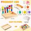 ZGIMI Montessori Spielzeug ab 3 4 5 Jahre Motorikspielzeug Fädelspiel Bausteine Sortierspiel für Kinder, Holz StapelspielFeinmotorik Lernspiele Geschenk für Baby Junge Mädchen （Mit Aufbewahrungsbox）