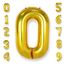 AULE Luftballon Zahl 0 Gold: XXL 101 cm Zahlen Folienballon Geburtstag Gold 0 Jahre 40 Zoll Helium Ballon Zahlenballon für Babyparty Jubiläum Deko