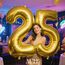 AULE Luftballon Zahl 25 Gold: XXL 101 cm Zahlen Folienballon Geburtstag Gold 52 Jahre 40 Zoll Helium Ballon Zahlenballon für Babyparty Jubiläum Deko