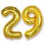AULE Luftballon Zahl 29 Gold: XXL 101 cm Zahlen Folienballon Geburtstag Gold 92 Jahre 40 Zoll Helium Ballon Zahlenballon für Babyparty Jubiläum Deko