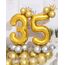 AULE Luftballon Zahl 35 Gold: XXL 101 cm Zahlen Folienballon Geburtstag Gold 53 Jahre 40 Zoll Helium Ballon Zahlenballon für Babyparty Jubiläum Deko