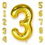 AULE Luftballon Zahl 3 Gold: XXL 101 cm Zahlen Folienballon Geburtstag Gold 3 Jahre 40 Zoll Helium Ballon Zahlenballon für Babyparty Jubiläum Deko