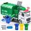JOYIN Jumbo Müllauto Spielzeug Müllwagen Kinder ab 3 4 5 6 7 Jahre,Müllabfuhr Auto Kinder mit Licht und Sounds, 3 Mülleimer, Schraubendreher Spielzeug, für DIY Montage