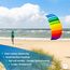 HQ Lenkmatte Lenkdrachen Symphony Beach III, Zweileiner Matte Drachen für Kinder und Erwachsene inkl. Drachenschnüre 2x25m auf Winder+Schlaufen Größen: 130/180/220/250cm Spannweite (1.3 Crimson Blaze)