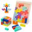 VORHOT Tetris 3D-Puzzle aus Holz, für Kinder, Intelligenz, Puzzle, mit 30 bunten russischen Blockformen, Montessori Puzzle 3 4 5 Jahre, Gehirn mit Kopf, STEM, Lernspiele, Geschenk für Jungen und