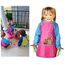 Amaza Malschürze Kinder,2Pcs Wasserdicht Malkittel Kinder 2-8 Jahre mit Ärmeln und 3 Taschen, Klettverschluss Bastelschürze, Kinderkittel Malen fur Schule,Malen,Basteln (Gelb & Rosa)