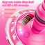 Hot Bee Kinder Blinkender Springring Fußkreisel mit Zähler, Timer, Kalorienzähler, Spielzeug Geschenke für Mädchen 6 7 8 9 10 11 Jahre, Aufladbare Swing Wheel, Weihnachten, Geburtstag Rosa