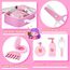 GAGAKU Holz Kinderschminke Set Mädchen Schminkkoffer Kinder 16-teiliges Schminke Friseur Beauty Set Frisierkoffer Spielzeug für Kinder Holzschminke Geburtstagsgeschenk ab 3 4 5 6 7 Jahre
