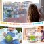 GUYUCOM Sticker Set 4 Stück - Wiederverwendbares Stickerbuch für Mädchen ab 2 Jahre, 3D Aufkleber Themen Enthält Dinosaurier, Tiere, Fahrzeuge und Raum, Kinder Geschenk Spielzeug für 2 3 4 5 6 jahre