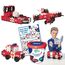 Clics Fire Edition- Konstruktionsspielzeug für Kinder ab 3 Jahre, kreatives Lernspielzeug im 127 Teile Set, Bausteine für Mädchen und Jungen, Montessori STEM-Spielzeug, Langlebige Spielzeug