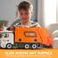 JOYIN Jumbo Take Apart Reibungsbetriebenes Side-Dump-Recycling-Müllwagen-Spielzeug mit Licht und Geräuschen, 3 Mülleimer, Schraubendreher-Spielzeug, für DIY-Montage, Orange
