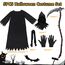 Halloween Kostüm Gruselig Sensenmann Kostüm Kinder mit Sense,Masken,Handschuhe - Kinderkostüm Sensenmann Jungen Reaper Halloween Kostüm für Kinder Karnevals Cosplay(L:10–12 Jahre)