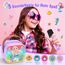 Dislocati Karaoke Maschine Kinder mit 2 Bluetooth Mikrofon, Meerjungfrauen Geschenke Spielzeug ab 3-12 Jahre Mädchen Tragbarer Karaoke Anlage mit 2 Mikrofonen Microphone Bluetooth Kinder