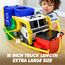 JOJOYIN Großer, reibungsbetriebener Müllwagen-Spielzeugset, inklusive 1 Müllcontainer, 3 Mülleimern und 30 Lernkarten für Kinder, Blau