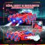 Dreamlania 6WD Ferngesteuertes Auto ab 3 4 5 6 7 8 Jahre, Monstertruck Spielzeug, RC Auto Ferngesteuert mit LED Licht, Musik Spray, Weihnachten Ostergeschenke für Kinder Junge 3-12 Jahre