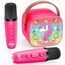 Dislocati Mädchen Spielzeug Geschenke 3-12 Jahre, Karaoke Maschine mit 2 Kinder Mikrofon Bluetooth Weihnachten Geschenke für Mädchen Karaoke Microphone Set mit DSP & LED-Lichtern