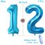2 Luftballons Zahl 12, Nummer Luftballon Blau Mädchen Junge Jungs,40" Riesen Aufblasbar Helium Folienballon Blue Ballons Figuren für Geburtstag 12.Jahre Kinder Jungen Party Dekoration (xxxl 100cm)