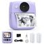 CalineGam Kinderkamera Sofortbildkamera, 48MP Sofortbildkamera Kinder mit 32GB Karte & Druckpapier, 1080P Digitalkamera Kinder, Geschenke für Jungen und Mädchen 3-12 Jahre (Lila)