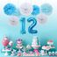 2 Luftballons Zahl 12, Nummer Luftballon Blau Mädchen Junge Jungs,40" Riesen Aufblasbar Helium Folienballon Blue Ballons Figuren für Geburtstag 12.Jahre Kinder Jungen Party Dekoration (xxxl 100cm)
