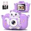 Kinderkamera, Gofunly Kinder Kamera 1080P 2,0-Zoll-Bildschirm Selfie Digitalkamera mit 32GB-Karte für 3-12 Jahre Jungen Mädchen Geburtstagsgeschenk Weihnachten Spielzeug Lila Katze