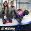 Tecnock 2025 Ferngesteuertes Auto mit 2.4 Ghz Fernbedienung 360°Flip Stunts Rc Auto Monstertruck mit Buntes Licht ab 6-12 Jahre Outdoor Spielzeug Geschenk für Junge Kinder