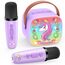 Dislocati Karaoke Maschine mit 2 Bluetooth Mikrofonen für Kinder, Ostern Einhorn Geschenke Spielzeug für Mädchen 3-12 Jahre, Tragbarer Lautsprecher mit DSP & LED-Lichtern, Ideal für Familienfeiern