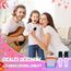 Dislocati Geschenk Mädchen 3-12 Jahre, Karaoke Maschine Kinder mit 2 Karaoke Mikrofon Bluetooth, Tragbarer Musikalisches Spielzeug mit LED-Lichtern, Ideal für Familienfeiern und Freundestreffen