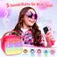 Dislocati Tragbarer Karaoke Maschine mit 2 Bluetooth Mikrofon, Kinder Geschenke Spielzeug für 3-12 Jahre Mini Karaoke Mikrofon Set mit DSP & LED-Lichtern Ideal für Familienfeiern, Partys & Outdoor
