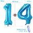 2 Luftballons Zahl 14, Nummer Luftballon Blau Mädchen Junge Jungs,40" Riesen Aufblasbar Helium Folienballon Blue Ballons Figuren für Geburtstag 14.Jahre Kinder Jungen Party Dekoration (xxxl 100cm)