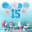 2 Luftballons Zahl 15, Nummer Luftballon Blau Mädchen Junge Jungs,40" Riesen Aufblasbar Helium Folienballon Blue Ballons Figuren für Geburtstag 15.Jahre Kinder Jungen Party Dekoration (xxxl 100cm)