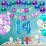 2 Luftballons Zahl 14, Nummer Luftballon Blau Mädchen Junge Jungs,40" Riesen Aufblasbar Helium Folienballon Blue Ballons Figuren für Geburtstag 14.Jahre Kinder Jungen Party Dekoration (xxxl 100cm)