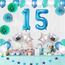 2 Luftballons Zahl 15, Nummer Luftballon Blau Mädchen Junge Jungs,40" Riesen Aufblasbar Helium Folienballon Blue Ballons Figuren für Geburtstag 15.Jahre Kinder Jungen Party Dekoration (xxxl 100cm)