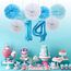 2 Luftballons Zahl 14, Nummer Luftballon Blau Mädchen Junge Jungs,40" Riesen Aufblasbar Helium Folienballon Blue Ballons Figuren für Geburtstag 14.Jahre Kinder Jungen Party Dekoration (xxxl 100cm)