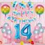 2 Luftballons Zahl 14, Nummer Luftballon Blau Mädchen Junge Jungs,40" Riesen Aufblasbar Helium Folienballon Blue Ballons Figuren für Geburtstag 14.Jahre Kinder Jungen Party Dekoration (xxxl 100cm)